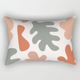 Organic Shapes Abstract Pattern In Orange And Green Rectangular Pillow