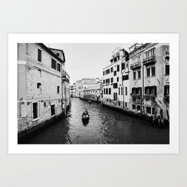 Venice, Italy, Film Photo, Analog, Black and White Art Print