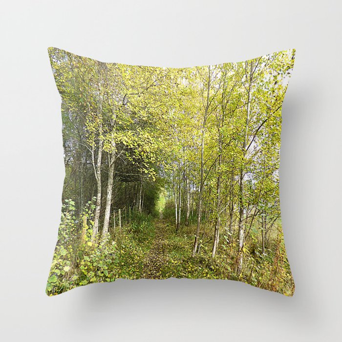 Nature Path in I Art and After Glow   Throw Pillow