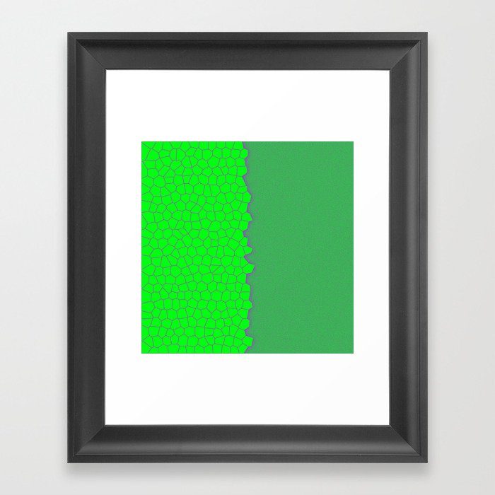 Neon Green Stained Glass Modern Sprinkled Collection Framed Art Print