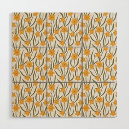 Daffodils pattern - Narcissus Wood Wall Art