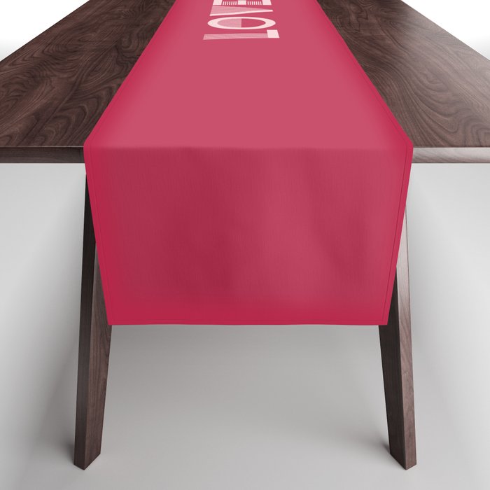 LOVE Vivid Magenta solid color minimalist modern abstract illustration  Table Runner