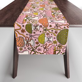 Mushrooms With Bows Print Table Runner