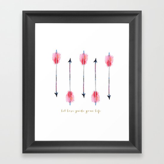 Boho arrow watercolor Framed Art Print