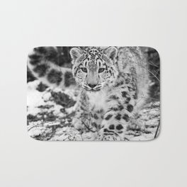 Society6 Snow Leopard Pattern_c by Factorie on Bath Mat 17 x 24 