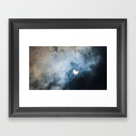 Cloudy Solar Eclipse March 2015 Framed Art Print