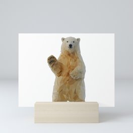 Say hello to my polar bear - Low poly design  Mini Art Print