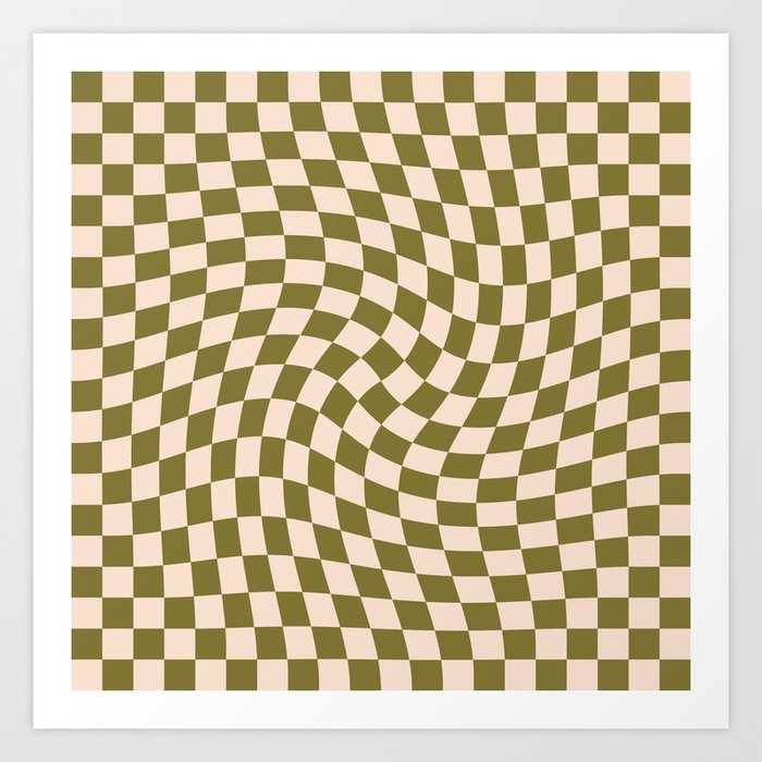 Check VI - Green Twist — Checkerboard Print Art Print