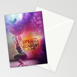 CrossFit - Life Begins At the Edge of Your Comfort Zone. Stationery Cards