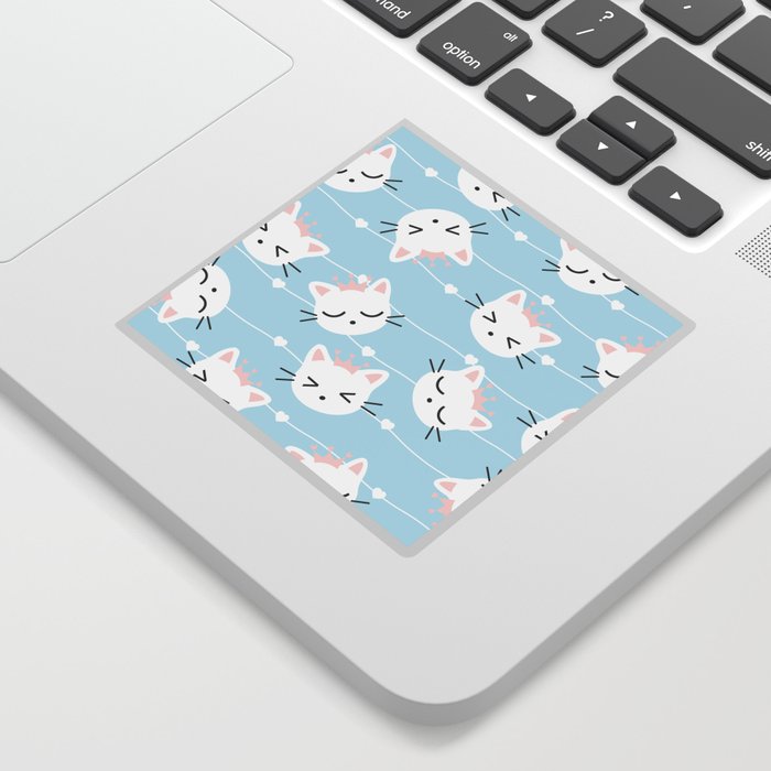 Seamless Pattern Kawaii Cats Sticker