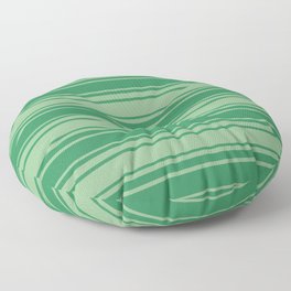 [ Thumbnail: Dark Sea Green & Sea Green Colored Stripes Pattern Floor Pillow ]