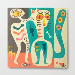 The Cat Metal Print | Abstractsurrealart, Graphicdesign, Abstractsurrealcat, Pop Art, Curated, Surrealcat, Catsurrealism, Abstractsurrealism, Digital, Abstract 