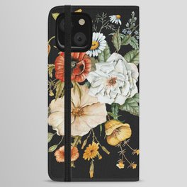 Wildflower Bouquet on Charcoal iPhone Wallet Case