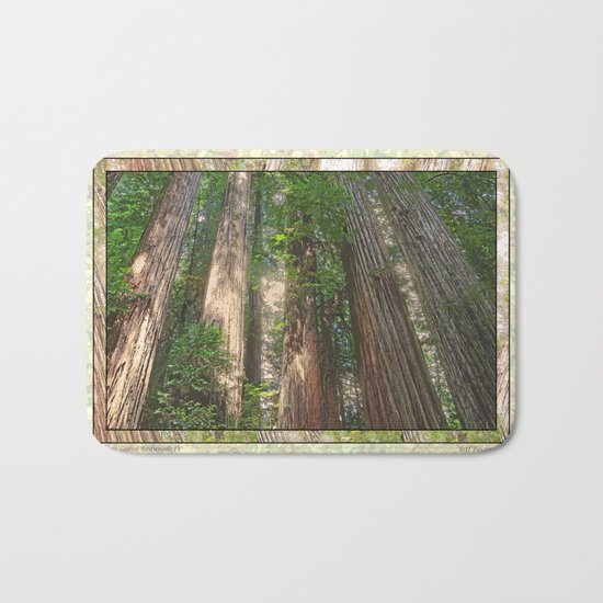 STOUT GROVE REDWOODS 4 LOOKING UP INTO THE TREES Bath Mat