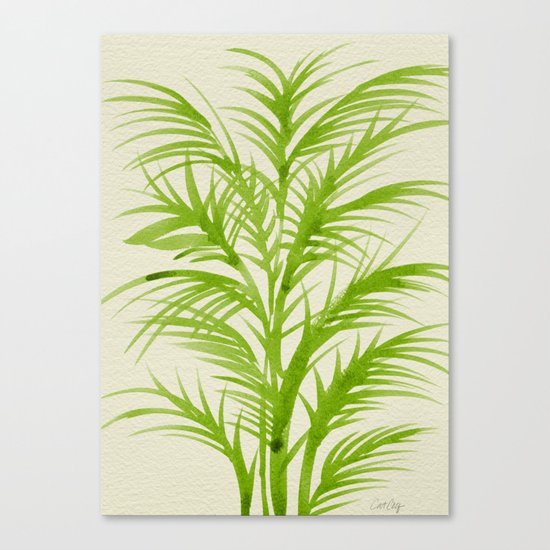 Lime Palms Canvas Print