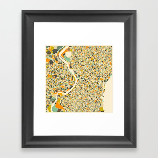 Philadelphia Map Framed Art Print