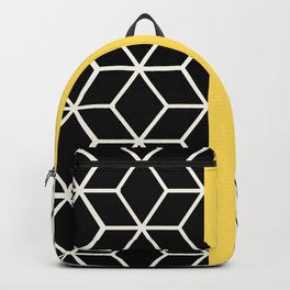 Geometric design collage in yellow Backpack