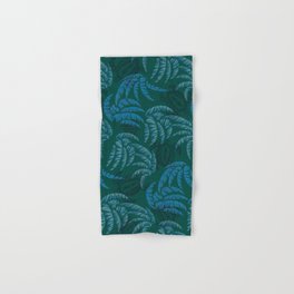 Hawaiian Dark Emerald Honu and Palm Leaves Pattern Hand & Bath Towel
