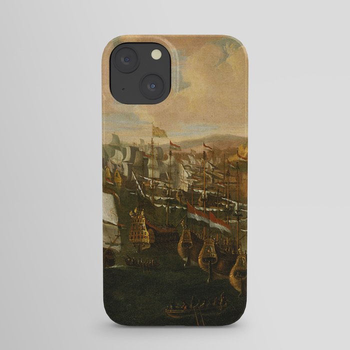 Ships on the waterfront vintage artwork iPhone Case