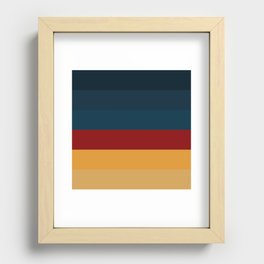Jundare - Classic Colorful Striped Retro Style Stripes Recessed Framed Print