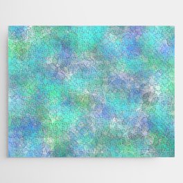 Light Blue Glossy Trendy Bubbles Collection Jigsaw Puzzle