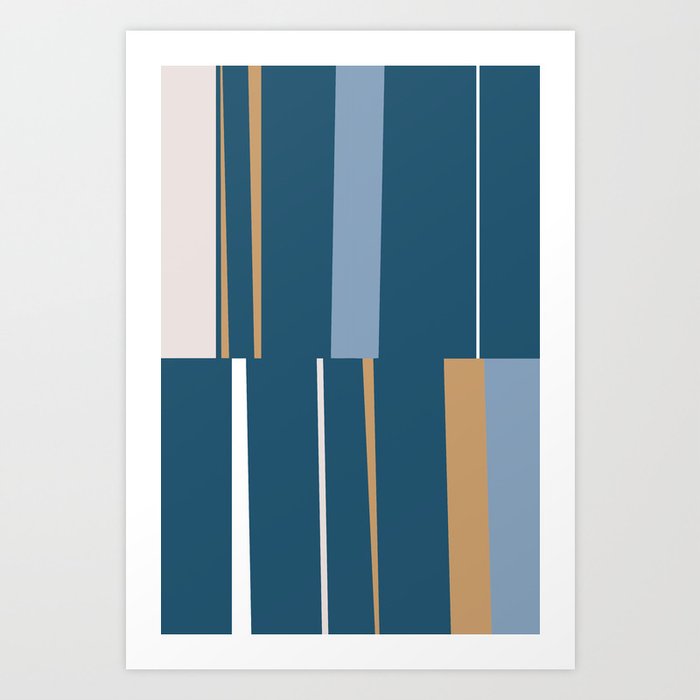 Mosaic Blue 7 | Geometric Abstract Art Print