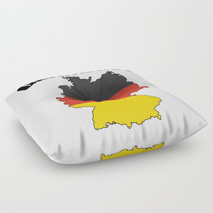 Germany Map - Deutschland Flag Travel Floor Pillow
