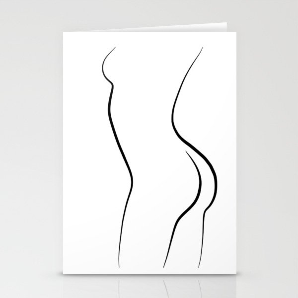 Sexy Nude Line Art Drawing - Confident Cassandra Stationery Cards