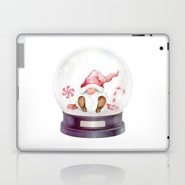 Christmas Gnome in a Snow Globe Laptop Skin