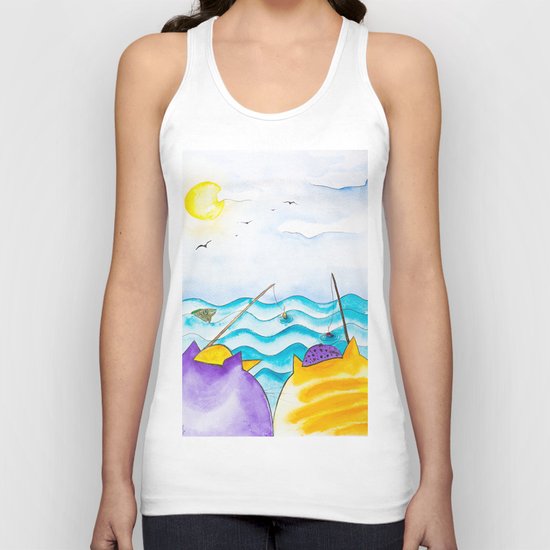 Cats fishing Unisex Tank Top