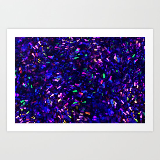Fascination in blue- photograph of colorful lights Art Print