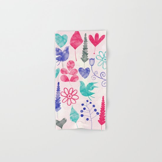 Watercolor Botanical Garden V Hand & Bath Towel