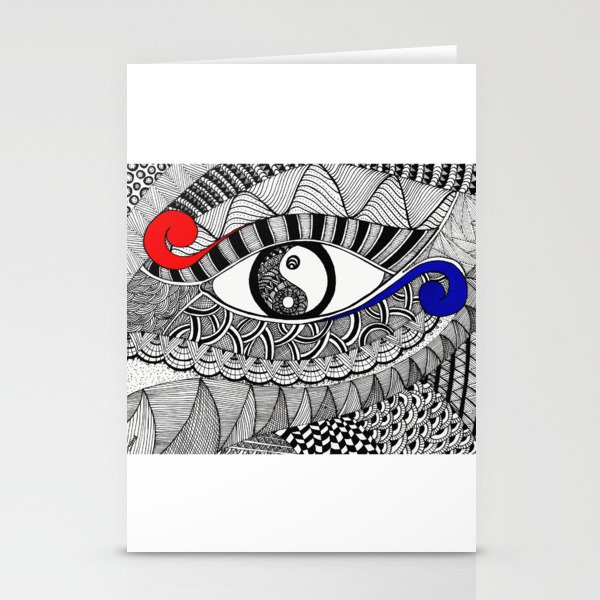 Yin Yang Eye Zentangle art Stationery Cards