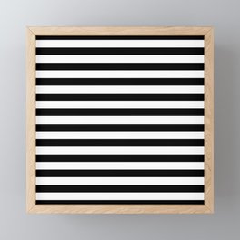 Abstract Black and White Stripe Lines 12 Framed Mini Art Print