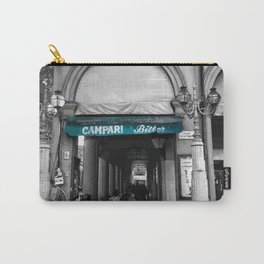 Black and White Bologna Street Photography Vector Green Carry-All Pouch