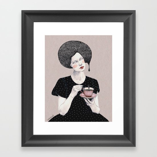 Nina in black Framed Art Print