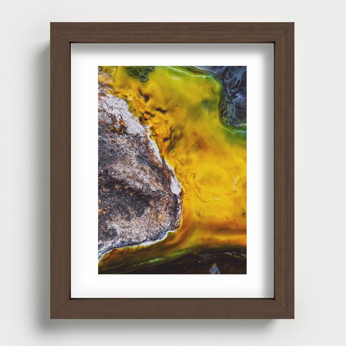 Abstract Colorful Geothermal Sulphur Deposits Recessed Framed Print