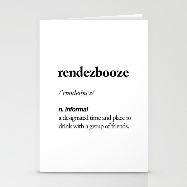 Rendezbooze black and white contemporary minimalism typography design home wall decor bedroom Stationery Cards
