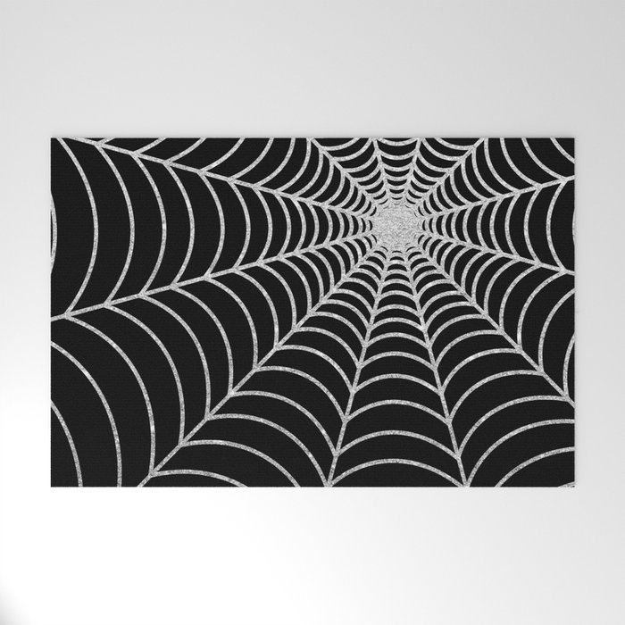 Spiderweb | Silver Glitter Welcome Mat