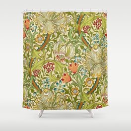 William Morris Golden Lily Vintage Pre-Raphaelite Floral Shower Curtain