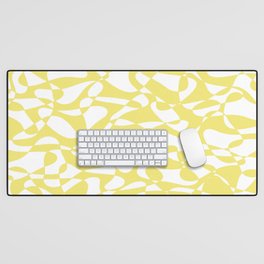Abstract pattern - yellow and white. Desk Mat