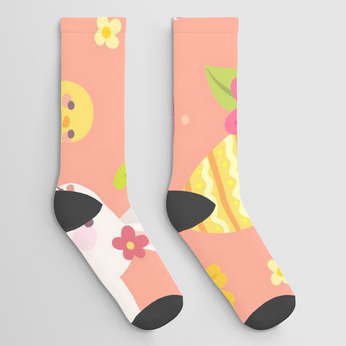 Happy Easter Chicken And Rabbit Collection Socks