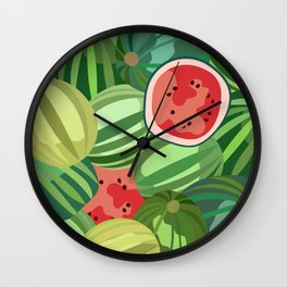 Watermelon - Colorful Summer Vibe Fruity Art Design II Wall Clock