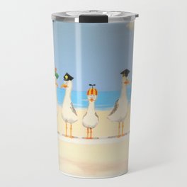 Seagulls with Hats Travel Mug