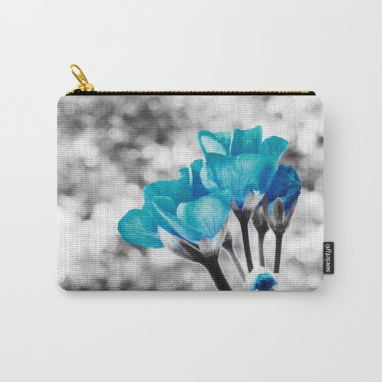 Turquoise FloWERS Carry-All Pouch