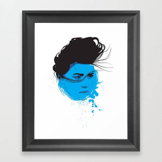 Black, blue & white I Framed Art Print