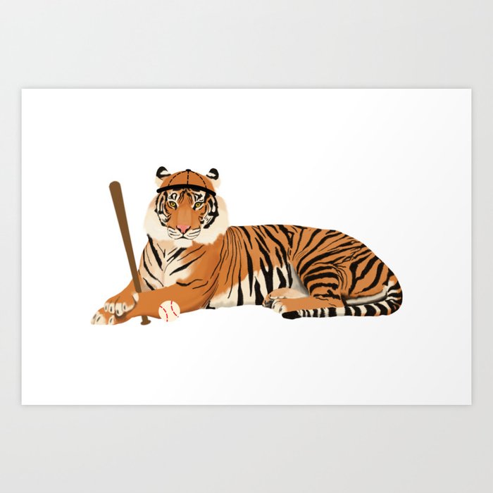 Baseball Tiger Art Print