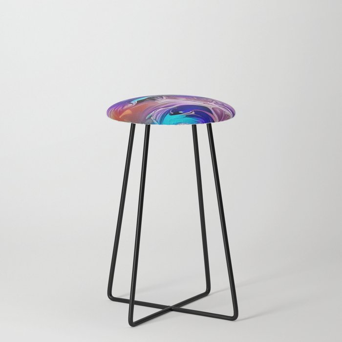 Neon Waves Counter Stool
