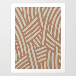 Beige pastel stripe abstract minimal Art Print