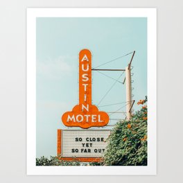 Austin Motel Sign, South Congress, Austin, Texas Art Print | Marquee, Motel, Hdr, Digital, Colorful, Street, Congress, Neon, Atx, City 